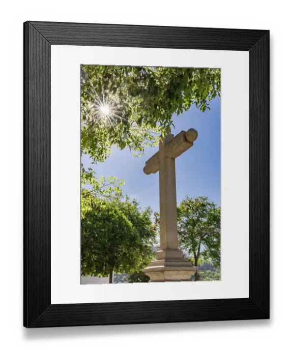 Framed Print : Albaicin, Province of Granada, Andalusia, Spain. A stone cross Framed Print : Albaicin, Province of Granada, Andalusia, Spain. A stone cross