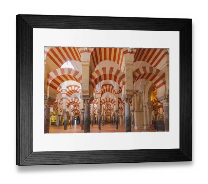 Framed Print : Centro District, Cordoba, Cordoba Province, Andalusia, Spain. May 2, 2023. Interior of the the Cordoba Cathedral, also known as the Mezquita Basilica, a former Moorish mosque. Editorial Use Only