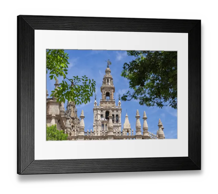 Framed Print : Casco Antiguo, Seville, Andalusia, Spain. Bell tower of the Seville Cathedral Framed Print : Casco Antiguo, Seville, Andalusia, Spain. Bell tower of the Seville Cathedral