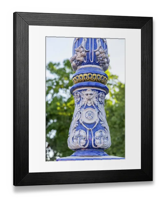 Framed Print : Casco Antiguo, Seville, Andalusia, Spain. Ceramic banister at the canal in the Spanish Plaza of Seville