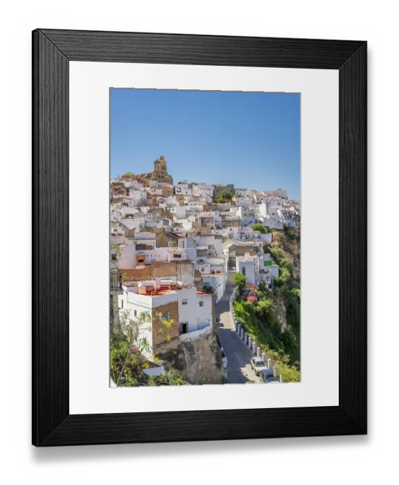 Framed Print : Arcos de la Frontera, Seville Province, Andalusia, Spain. The village of Arcos de la Frontera Framed Print : Arcos de la Frontera, Seville Province, Andalusia, Spain. The village of Arcos de la Frontera