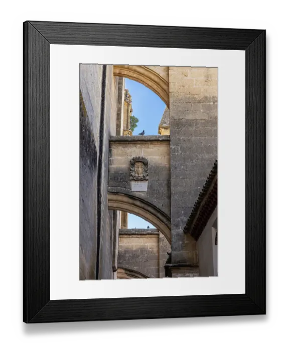 Framed Print : Arcos de la Frontera, Seville Province, Andalusia, Spain. A flying buttress on Saint Mary's Church Framed Print : Arcos de la Frontera, Seville Province, Andalusia, Spain. A flying buttress on Saint Mary's Church