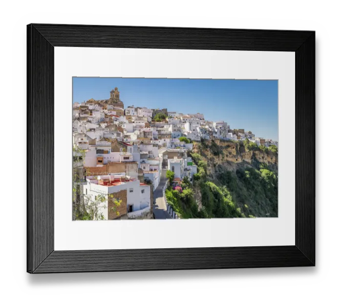 Framed Print : Arcos de la Frontera, Seville Province, Andalusia, Spain. The village of Arcos de la Frontera Framed Print : Arcos de la Frontera, Seville Province, Andalusia, Spain. The village of Arcos de la Frontera