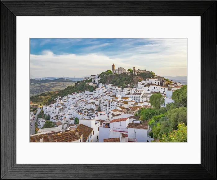 Framed Print : Casares, Malaga, Andalusia, Spain. View of the village of Casares in Andalusia Framed Print : Casares, Malaga, Andalusia, Spain. View of the village of Casares in Andalusia