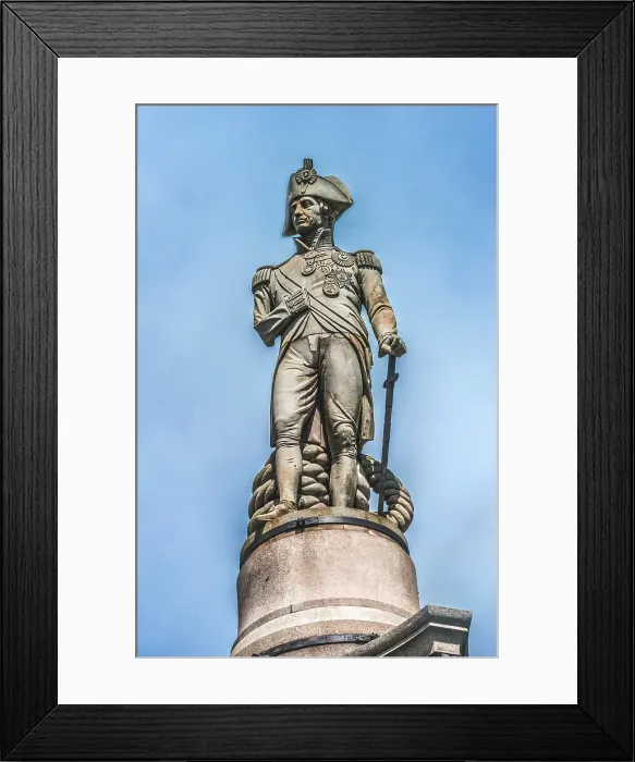 Framed Print : Nelson Column, Trafalgar Square, Westminster, London, England. Dedicated 1843, statue by sculptor Edward Hodges Baily. Admiral Nelson saved UK by defeating Napoleon Navy at Trafalgar Framed Print : Nelson Column, Trafalgar Square, Westminster, London, England. Dedicated 1843, statue by sculptor Edward Hodges Baily. Admiral Nelson saved UK by defeating Napoleon Navy at Trafalgar