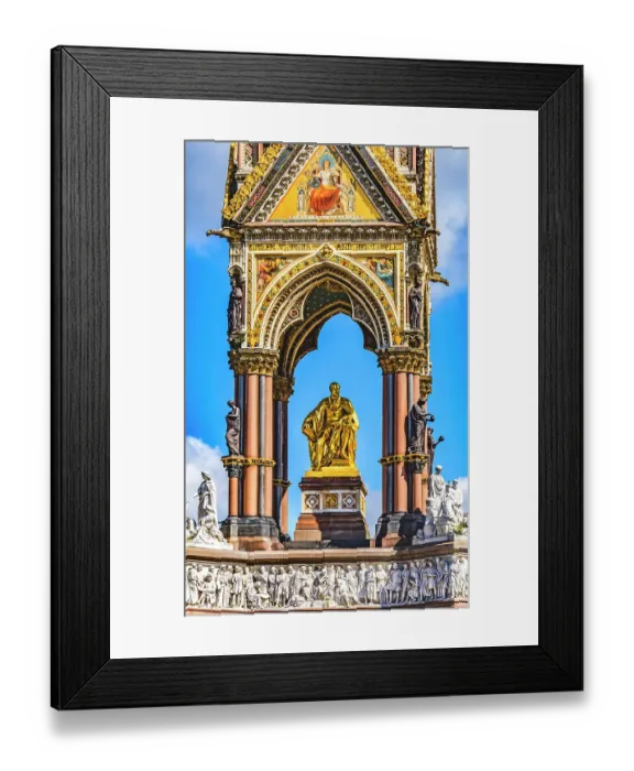 Framed Print : Colorful Albert Memorial, Kensington, London, England. Opened in 1872 after Prince Albert died at 42 years of age, Queen Victoria's husband
