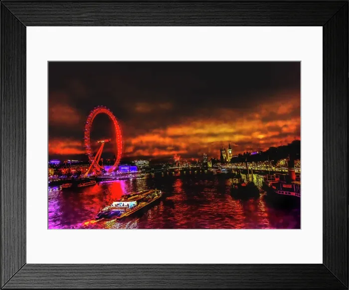 Framed Print : Big Eye Ferris Wheel, Westminster Bridge, Westminster, London, England