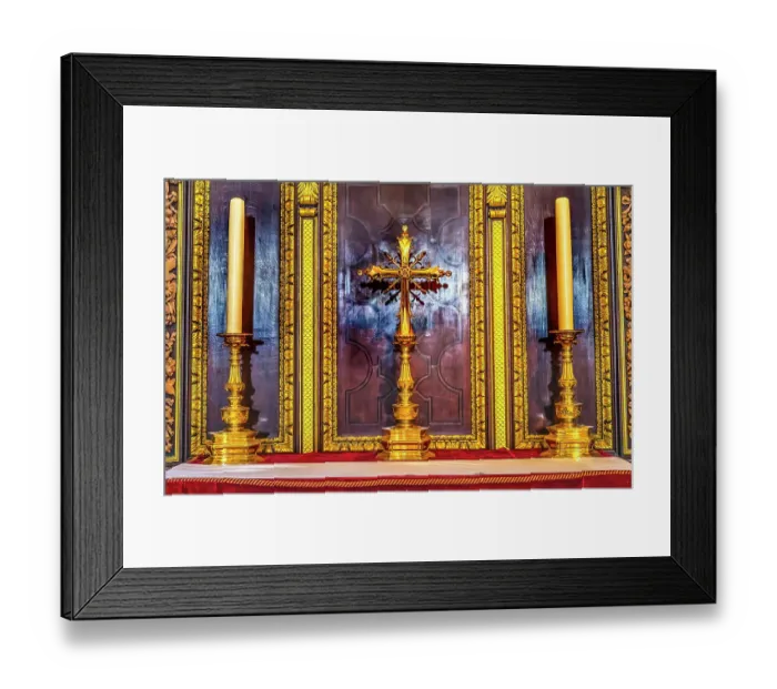 Framed Print : Colorful Golden cross, St. Paul's Cathedral, London, England. Architect Christopher Wren. Site of many famous weddings and funerals. (Editorial Use Only) Framed Print : Colorful Golden cross, St. Paul's Cathedral, London, England. Architect Christopher Wren. Site of many famous weddings and funerals. (Editorial Use Only)