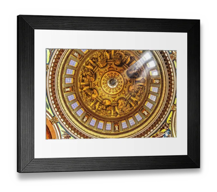 Framed Print : Colorful basilica, St. Paul's Cathedral Dome, London, England. Architect Christopher Wren. Site of many famous weddings and funerals. (Editorial Use Only)