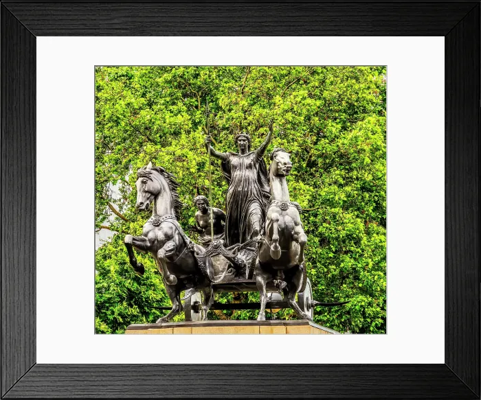 Framed Print : Boadicea and Her Daughters Statue, Westminster Bridge, London, England. Statue by Thomas Thornycroft in 1856, but erected 1902. Boadicea or Boudica was a Celtic Queen Led Revolt against Roman Britain in 60 AD Framed Print : Boadicea and Her Daughters Statue, Westminster Bridge, London, England. Statue by Thomas Thornycroft in 1856, but erected 1902. Boadicea or Boudica was a Celtic Queen Led Revolt against Roman Britain in 60 AD