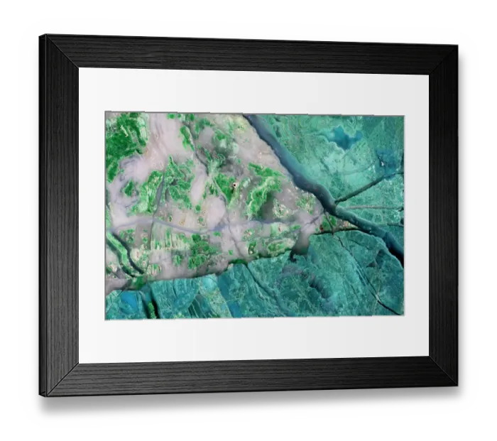 Framed Print : Blue green rock design Framed Print : Blue green rock design