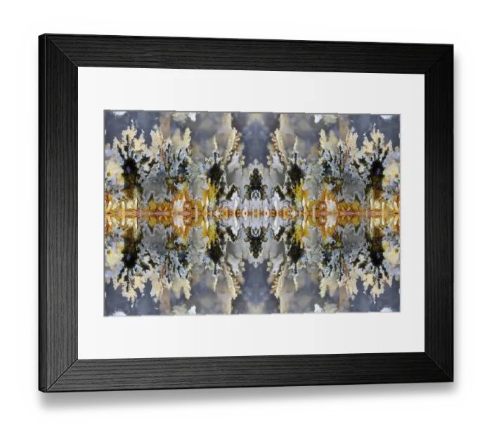 Framed Print : Plume agate kaleidoscope repeating mirror effect pattern Framed Print : Plume agate kaleidoscope repeating mirror effect pattern