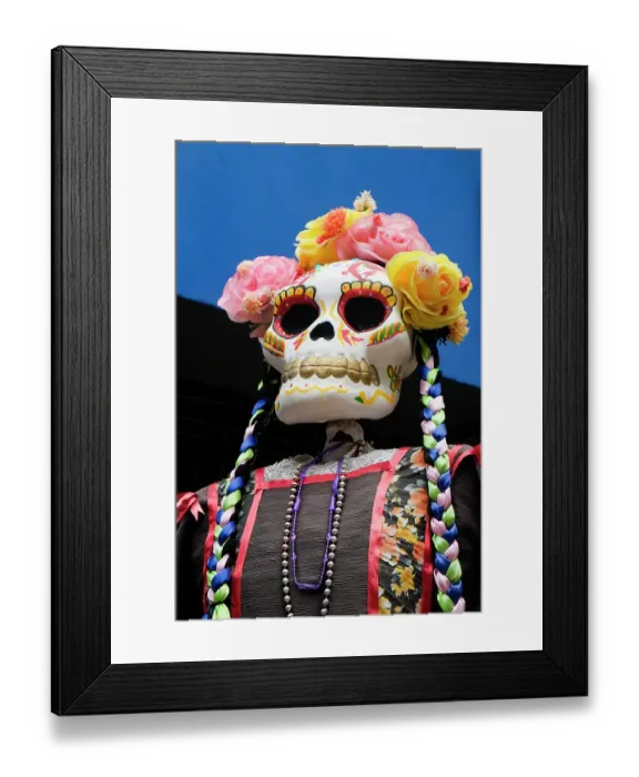 Framed Print : Playa del Carmen, Mexico. Large Dia de Los Muertos skeletons Framed Print : Playa del Carmen, Mexico. Large Dia de Los Muertos skeletons
