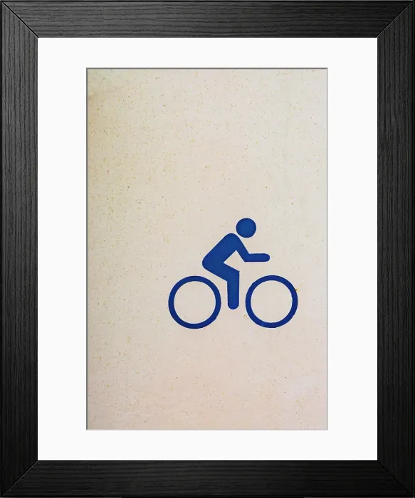 Framed Print : Bicycler icon painted on wall, USA Framed Print : Bicycler icon painted on wall, USA