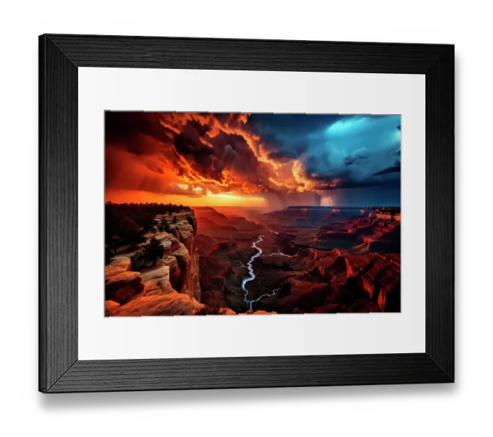 Framed Print : Sunset over Grand Canyon. (AI Generated) Framed Print : Sunset over Grand Canyon. (AI Generated)