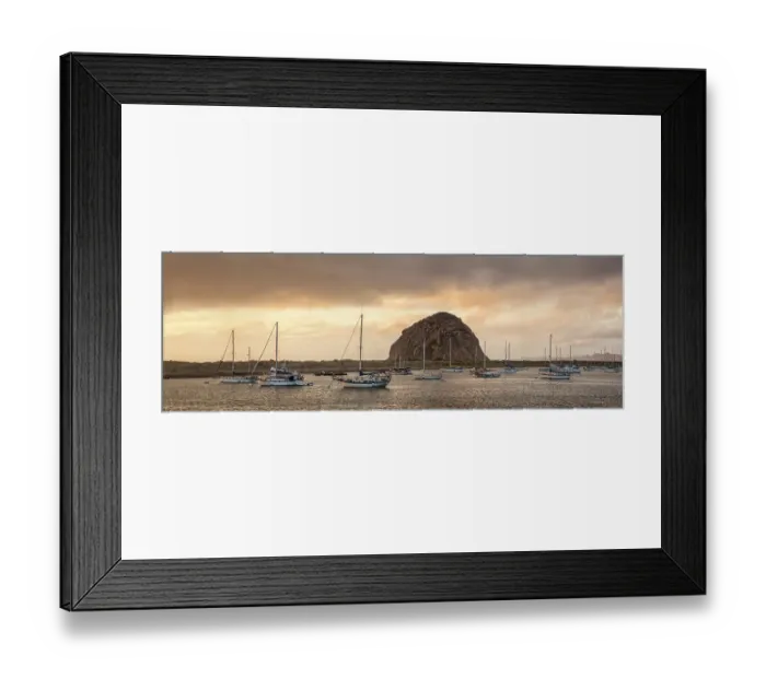 Framed Print : USA, California, Central Coast, Morro Bay. Panoramic view of colorful storm clouds over the harbor Framed Print : USA, California, Central Coast, Morro Bay. Panoramic view of colorful storm clouds over the harbor