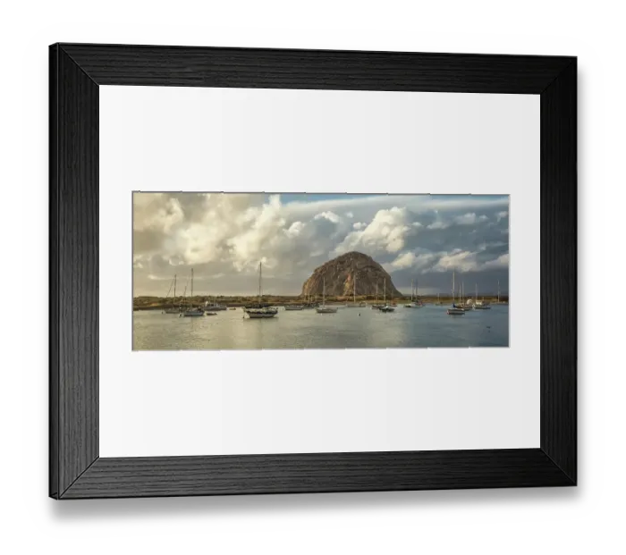 Framed Print : USA, California, Central Coast, Morro Bay, Panoramic view of sunset storm clouds over the harbor Framed Print : USA, California, Central Coast, Morro Bay, Panoramic view of sunset storm clouds over the harbor