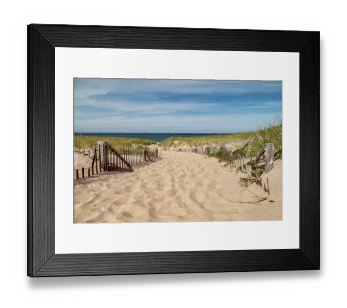 Framed Print : USA, Massachusetts, Cape Cod, Provincetown. Fenced path to Race Point Beach at the Cape Cod National Seashore Framed Print : USA, Massachusetts, Cape Cod, Provincetown. Fenced path to Race Point Beach at the Cape Cod National Seashore