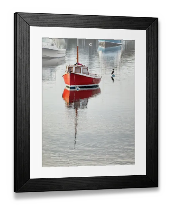 Framed Print : USA, Massachusetts, Cape Cod, Harwich Port. Boats moored in Wychmere Harbor