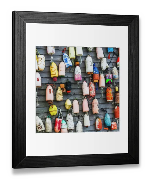 Framed Print : USA, New Jersey. Fishing floats as wall decorations Framed Print : USA, New Jersey. Fishing floats as wall decorations