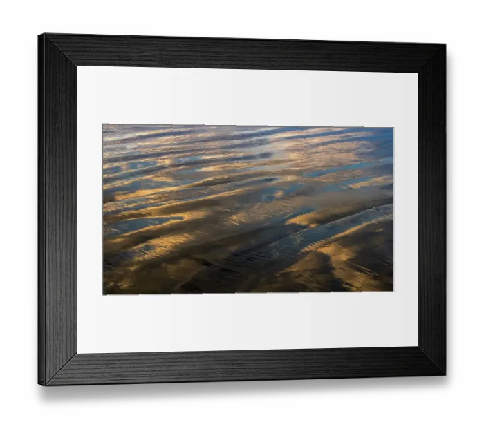 Framed Print : USA, New Jersey, Cape May National Seashore. Sunrise reflections on shore water and sand Framed Print : USA, New Jersey, Cape May National Seashore. Sunrise reflections on shore water and sand