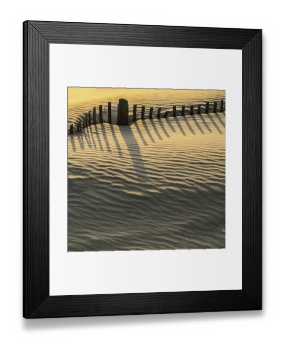 Framed Print : USA, New Jersey, Wildwood. Fence makes shadow patterns in sand Framed Print : USA, New Jersey, Wildwood. Fence makes shadow patterns in sand