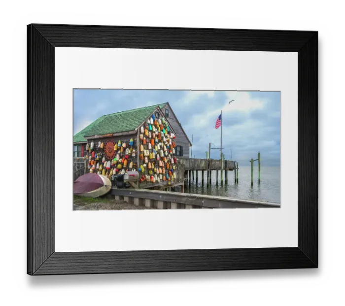 Framed Print : USA, New Jersey. Fishing floats and sun disc as wall decorations Framed Print : USA, New Jersey. Fishing floats and sun disc as wall decorations