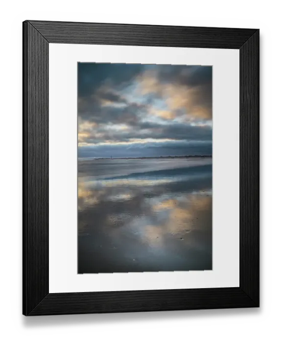 Framed Print : USA, New Jersey, Cape May National Seashore. Beach and ocean landscape at sunset