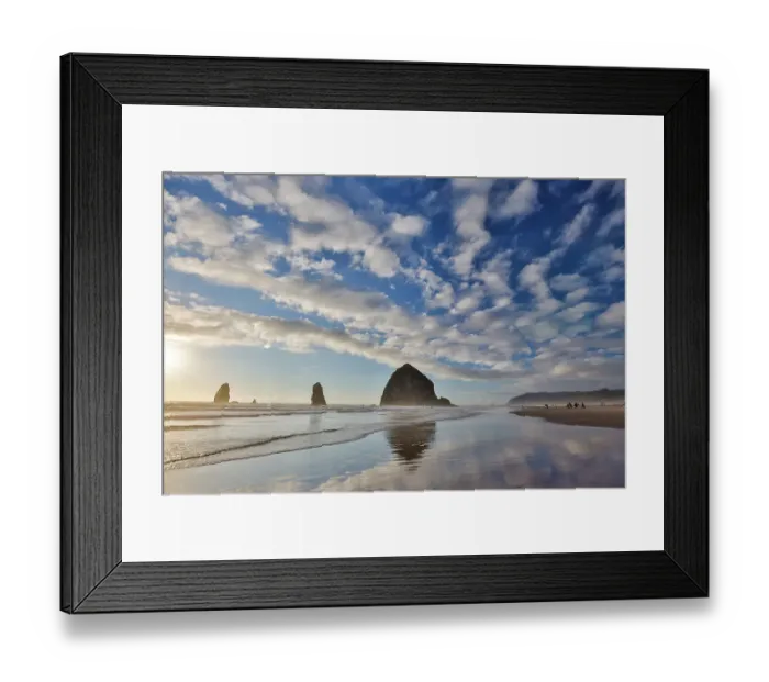 Framed Print : Cannon Beach and Haystack Rock evening light
