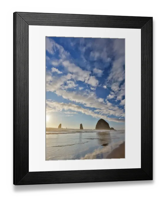Framed Print : Cannon Beach and Haystack Rock evening light Framed Print : Cannon Beach and Haystack Rock evening light