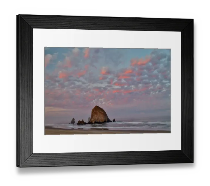 Framed Print : Cannon Beach and Haystack Rock evening light Framed Print : Cannon Beach and Haystack Rock evening light
