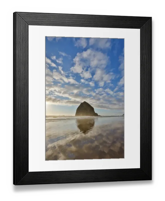 Framed Print : Cannon Beach and Haystack Rock evening light