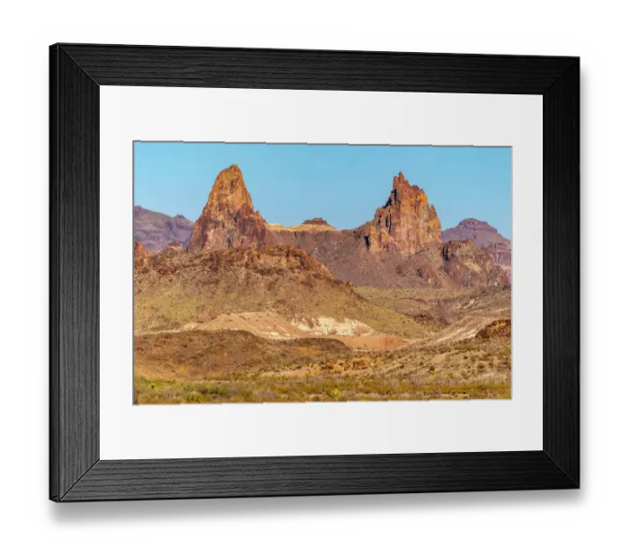 Framed Print : USA, Texas, Big Bend National Park. Mule Ears formation in Chisos Mountains Framed Print : USA, Texas, Big Bend National Park. Mule Ears formation in Chisos Mountains