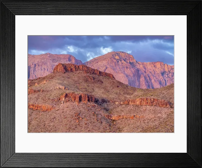 Framed Print : USA, Texas, Big Bend National Park. Chisos Mountains at sunset Framed Print : USA, Texas, Big Bend National Park. Chisos Mountains at sunset