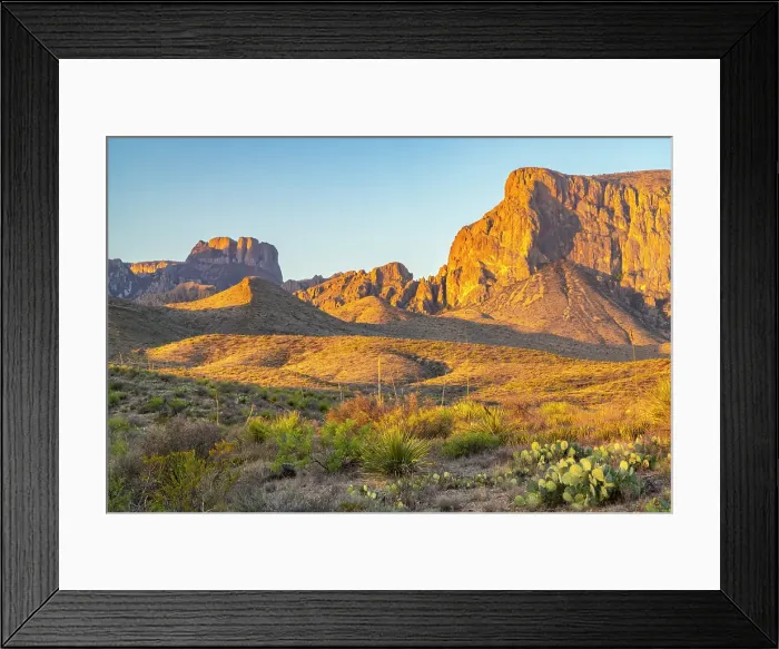 Framed Print : USA, Texas, Big Bend National Park. Chisos Mountains at sunrise Framed Print : USA, Texas, Big Bend National Park. Chisos Mountains at sunrise