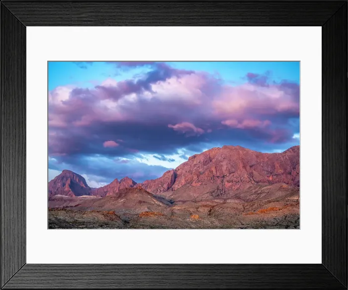 Framed Print : USA, Texas, Big Bend National Park. Chisos Mountains at sunset Framed Print : USA, Texas, Big Bend National Park. Chisos Mountains at sunset