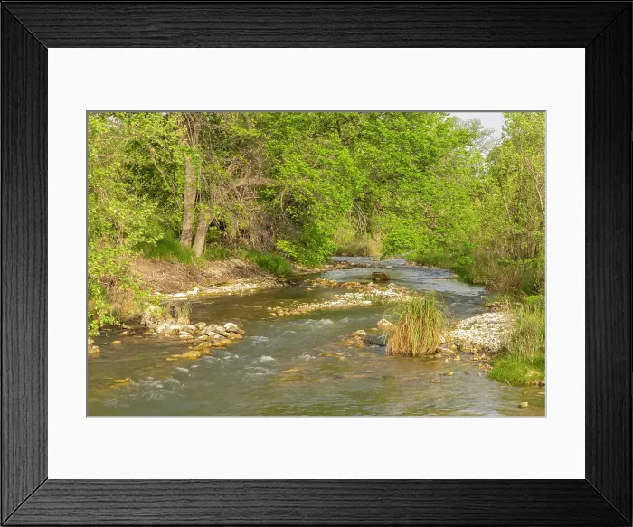 Framed Print : USA, Texas, Hill Country. Bailey Creek scenic