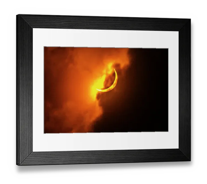 Framed Print : USA, Texas, Hill Country. Solar eclipse