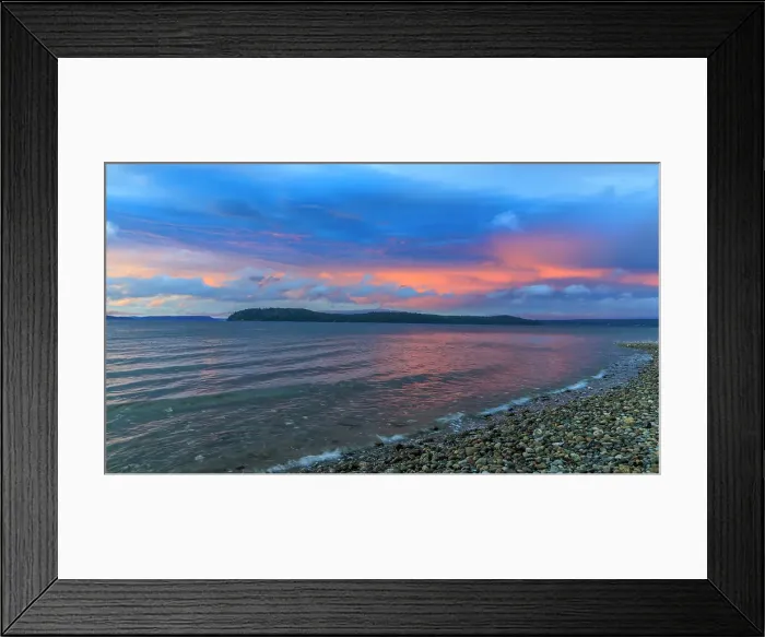 Framed Print : USA, Washington State, Seabeck. Summer sunset over Hood Canal Framed Print : USA, Washington State, Seabeck. Summer sunset over Hood Canal