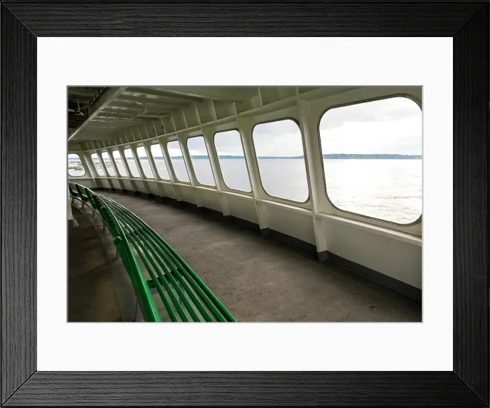 Framed Print : Row of windows on Washington State Ferry, Seattle, Washington State, USA