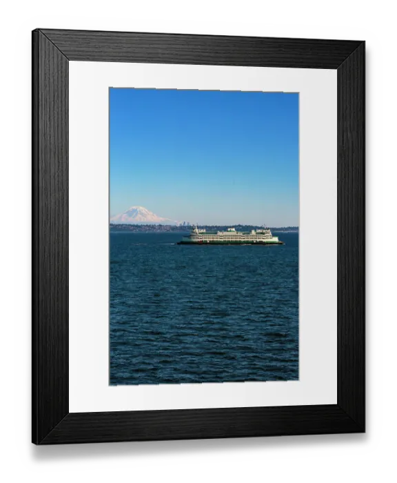 Framed Print : Kingston to Edmonds ferry on Puget Sound with view of Mount Rainier, Washington State, USA Framed Print : Kingston to Edmonds ferry on Puget Sound with view of Mount Rainier, Washington State, USA