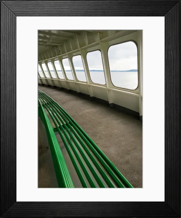 Framed Print : Row of windows on Washington State Ferry, Seattle, Washington State, USA