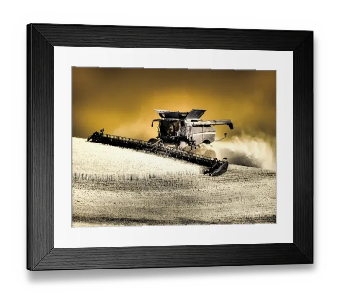 Framed Print : USA, Washington State, Palouse. Infrared combine harvesting on hillside. (Editorial Use Only) Framed Print : USA, Washington State, Palouse. Infrared combine harvesting on hillside. (Editorial Use Only)