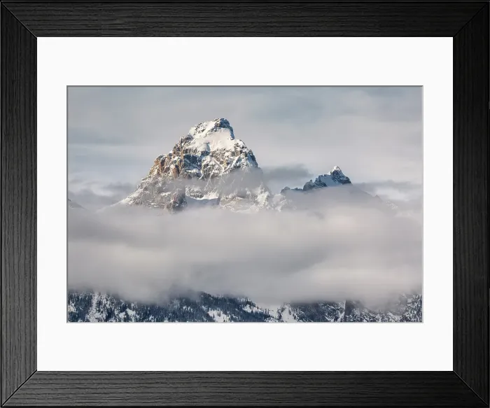Framed Print : USA, Wyoming, Grand Teton National Park, Jackson. Grand Teton and Mount Owen above the clouds Framed Print : USA, Wyoming, Grand Teton National Park, Jackson. Grand Teton and Mount Owen above the clouds