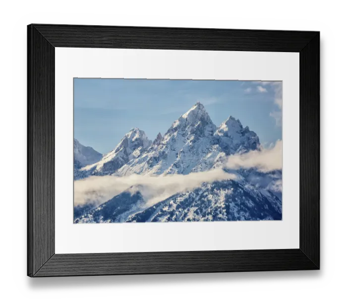 Framed Print : USA, Wyoming, Grand Teton National Park, Jackson. Middle Teton, Grand Teton, and Mount Owen