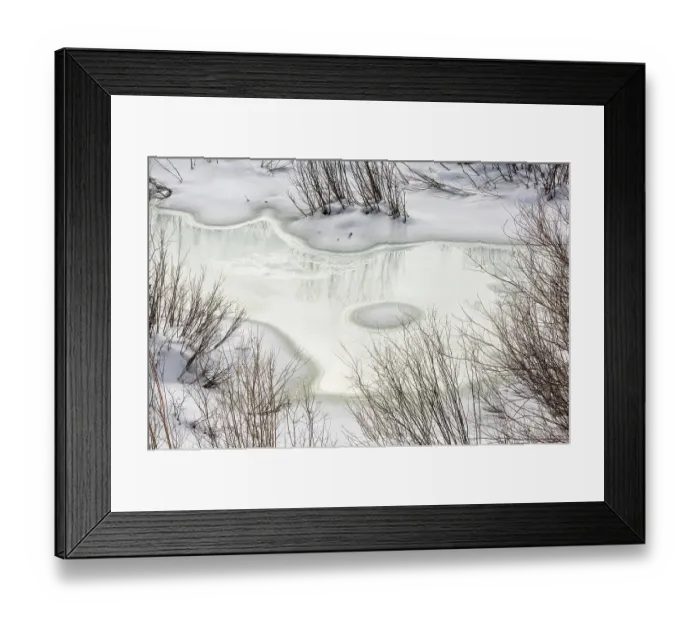 Framed Print : USA, Wyoming, Grand Teton National Park, Jackson. Ice on Pacific Creek