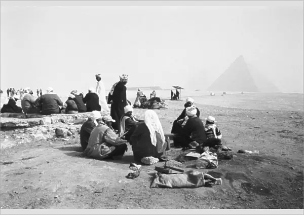 Cairo Egypt, Camel Jockeys Giza Pyramids (NR)