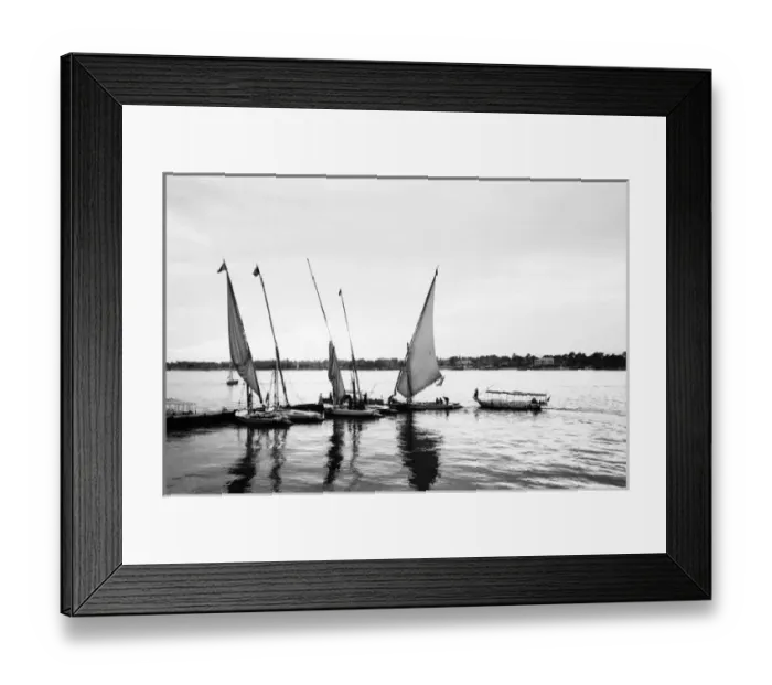 Framed Print : Luxor Egypt, Feluccas on the Nile