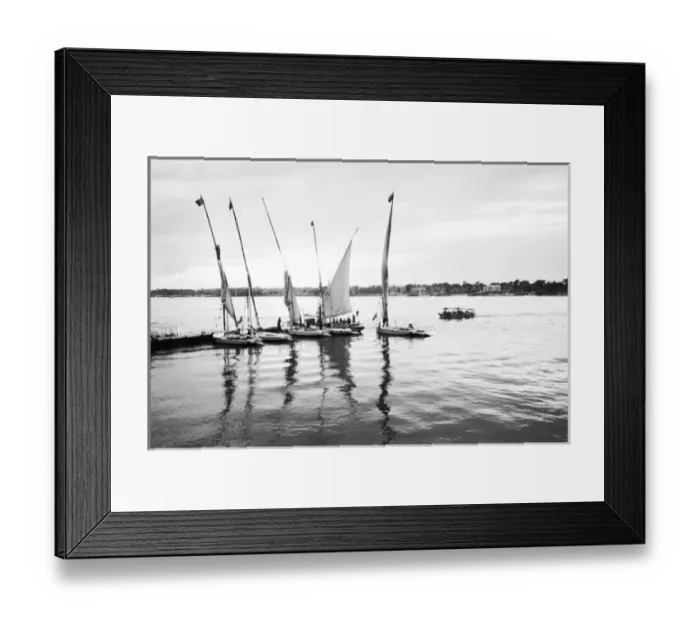 Framed Print : Luxor Egypt, Feluccas on the Nile