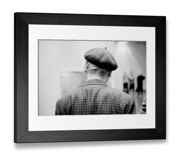 Framed Print : Asia, Japan, Tokyo. Man with Beret, Tokyo Metro Art Space